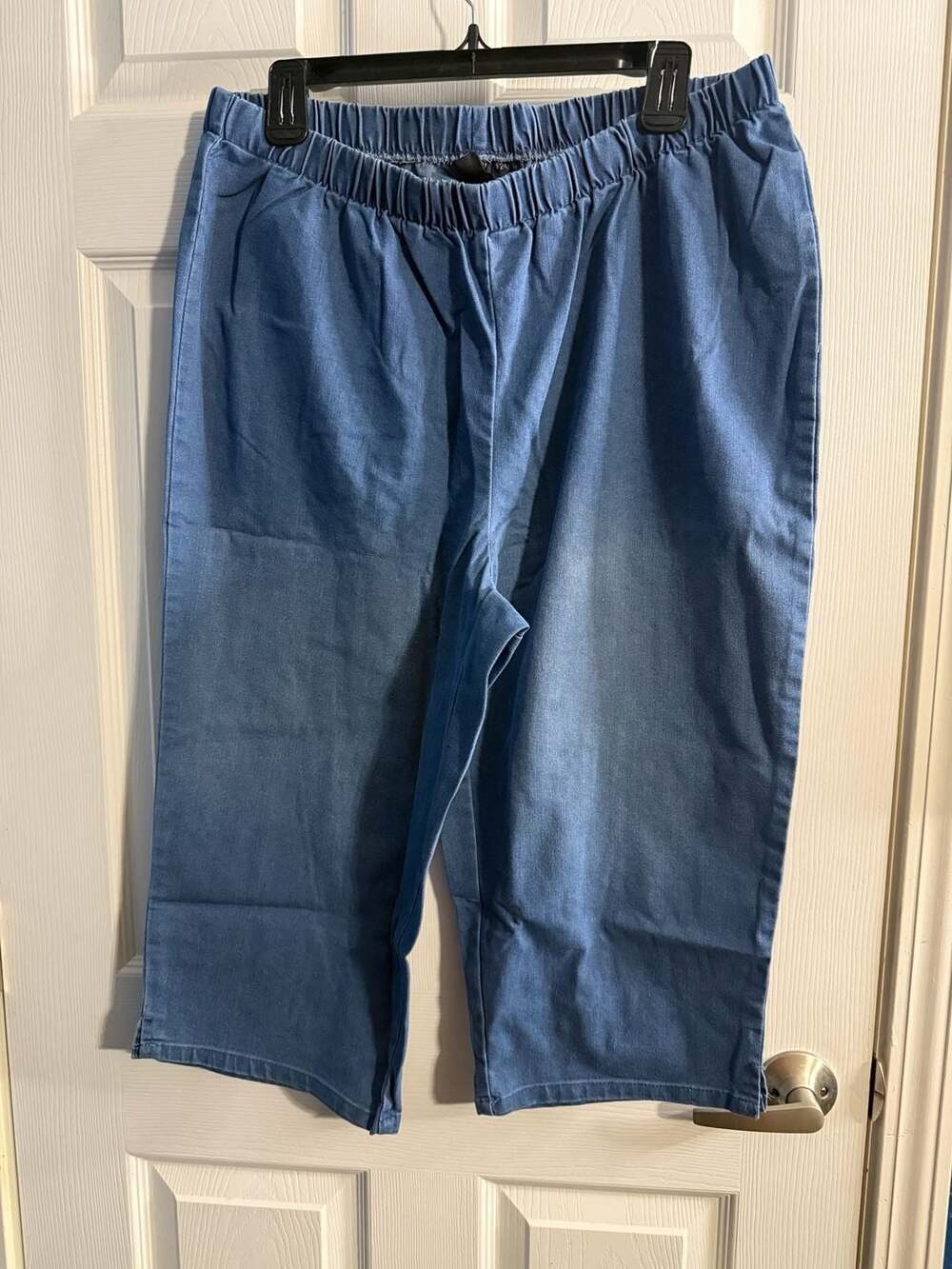 Denim Capri Pants Elastic Waist Size 22W Petite